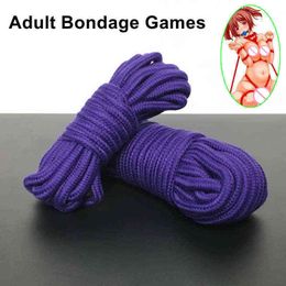 Nxy Bondage Sex Toys for Couples 5m 10 m Cats Rope Female Adult Products Slaves Bdsm Soft Binding Role Game 1211