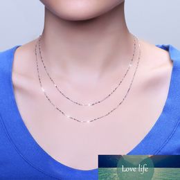 Clavicle Chain 925 Sterling Silver Water-wave Twist Snake Bar Singapore Box 45CM Lenght Chain Necklace For DIY Pendant Use