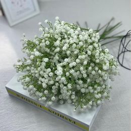 Simple Blanc Arrivée Gypsophila Bébé Bébé Artificial Fake Silk Flowers Plante Accueil Décoration de mariage