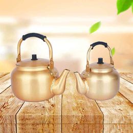 2L/3L Yellow Aluminum Teapot Lightly Boil Water Pot Korean Rice Jug Household Gas Kettle Warm With Minor Flaws 210813