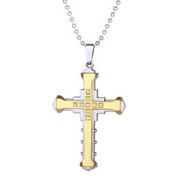 Pendant Necklaces Dark Knight Man Crystal Cross Black Vintage Alloy Necklace Gift Party