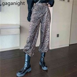 Fashion Women Leopard Loose Pant Cool Chic Streetwear Trousers Girls Korean Wide Leg Pants Spring High Waist Pantalon 210601