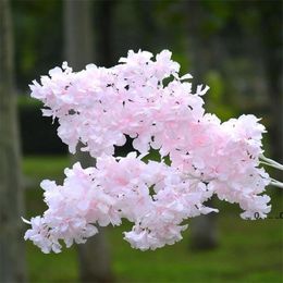 newSilk Gypsophila Artificial Flowers for Decoration Home Plastic Stem Bride Wedding Bouquet Mariage Cherry Blossom Fake Flower DIY EWE5159