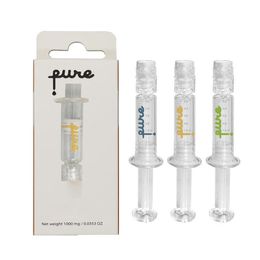 wholesale Luer Lock Pure Glass Syringe 1.0ml with measurement mark tip Oil Filling Tool for Thick Oils Cartridge Vaporizer 3 Colour boxes Packaging