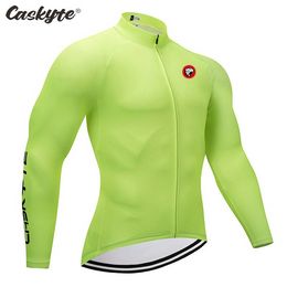 2021 CASKYTE Men Colours Cycling Jersey Long Sleeve Roap Ciclismo Clothes bike Bicycle Cycle Clothing