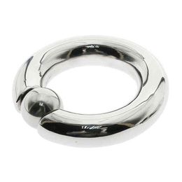 NXYCockrings BDSM Cock Ring Male Stainless Steel Penis Lock Heavy Duty Weight Metal Ball Stretcher Scrotum Delay Ejaculation Sex Toy For Men 1124