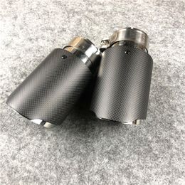 1 Piece Top quality Akrapovic Matte black Exhaust pipes Fit for all cars Carbon Fibre Muffler tip Stainless steel Tailpipe