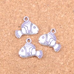 86pcs Antique Silver Plated Bronze Plated lovely fish Charms Pendant DIY Necklace Bracelet Bangle Findings 17*14mm