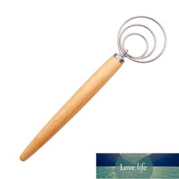 33cm Coil Stirrer with Oak Handle Thick Stainless Steel Simple Design Sturdy Danish Dough Whisk Baking Kitchen Cake Pastry Tools Factory price expert design Quality