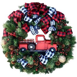 Creative Christmas Door Wreath Christmas Decoration Artificial Garland Wreaths For Car Home Window Wall Decoration Y0901