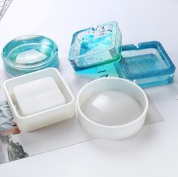 Ashtray Silicone Mould Epoxy Resin Round Square Moulds DIY Craft Making Supplies Handmade Ashtray Craft SN5241