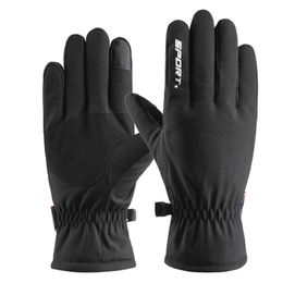Men Winter Plus Plush Outdoor Sport Fitness Non Slip Cycling Glove Thick Warm Touch Screen Windproof Waterproof Ski Mitten F3 H1022