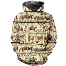 Men's Hoodies & Sweatshirts Bayeux Tapestry Harold Death 3D All Over Printing Clothing Fashion Unisex Casual Sweatshirt For Man And Women