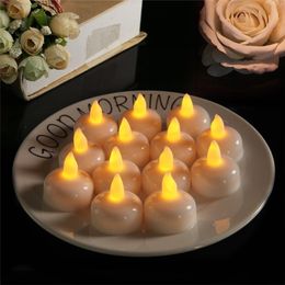 waterproof tea light candles Canada - 10 Sets 12pcs Pack Waterproof LED Flameless Tea Lights Candles Tealight Float Electric Candle Light Wedding Party Valentine Decoration