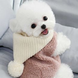 Winter Dog Clothes Cashmere Knitting Hat Dog Coat Warm Hoodies Clothes for Small Dogs Puppy Pet Dog Coat Sweater 211007