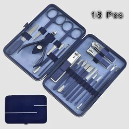 Hot Selling Portable Nail Manicure Set 18 Pcs Make Up Kit Nail Clippers Nail Files Cuticle Pushers