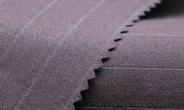 WT66791-205 Pure wool high count worsted fabric [Dark Navy Stripe Twill W100](901)