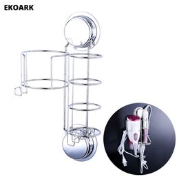 Wall Mount Stainless Steel Hair Dryer and Straightener Holder with Suction Cups or Screws, Wall shelf bathroom, hair dryer shelf 210724