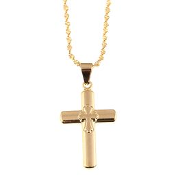 New God Saint Jesus Christ Cross Pendant Chain Jewellery Gift Gold Colour Catholic Necklace