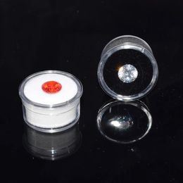 3x1.7cm Small round Empty Jewellery box sponge insert Nail decoration packing boxes container transparent Jar