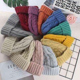 Autumn Winter Hats for Women Girls Wool Blended Knit Wool Couple Cap Lady Thread Knitted Beanie Chapeau Femme 2021 Y21111