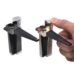 New Creative Foldable All-In-One Smoking Pipe Gas Lighter Metal Multipurpose Pipe Combination Set Tobacco Butane Lighter Accessories Gift