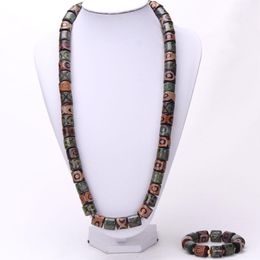 Earrings & Necklace DODU Est African Beads Jewellery Set For Men 30 Inches And Bracelet Nigerian Weddings