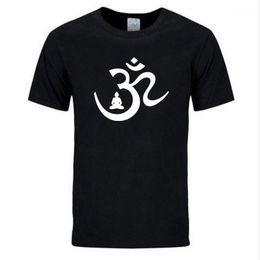 Men's T-Shirts Man Summer Funny Brand Tops Tees OM Symbol Buddha Meditation Buddhism Print T Shirt Men Casual Short Sleeve Tee
