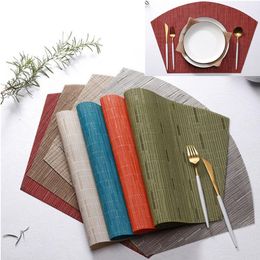 Placemat Dining Table Mat PVC Waterproof Heat Insulation Non-Slip Tableware Pad Washable Bowl Coaster Decoration Mats