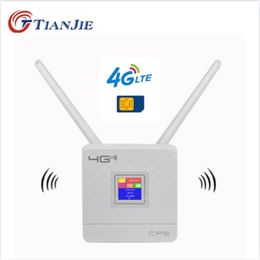 TIANJIE RJ45 WAN/LAN Router 4G WIFI LTE Entsperren CPE 300Mbps Wireless SimKarte + Antenne + Ethernet Port spot Breitband Modem Dongle 210918