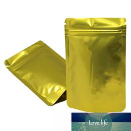 100Pcs/Lot Glossy Gold Mylar Foil Bag Stand Up Doypack Tear Notch Resealable Recloable Pouches for Food Snack Tea Pack