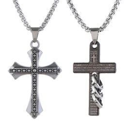 Pendant Necklaces WANGAIYAO Personality Retro Simple Jesus Cross Necklace Men's Domineering Alloy Trendy Male Jewellery Student Accessor