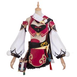 New 2021 Arrive Genshin Impact Yanfei Costume Sexy Cute Skirt Halloween Dress Up Cosplay Anime Women Y0903