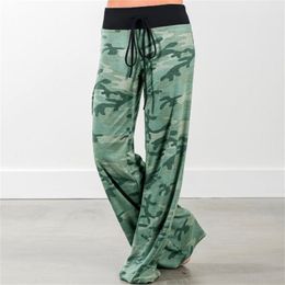 Baggy Loose Jogger's Pants Female Sports camo For Women Trousers Plus Size Wide Leg Palazzo Sweatpants Green 210915