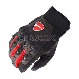 Leather Gloves Corse Motor Motorcycle Motorbike Racing Driving Riding Black Red For Ducati Team Gloves H1022