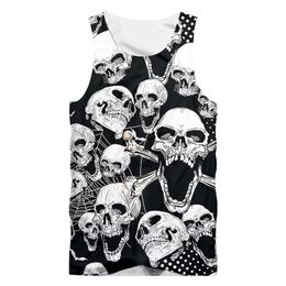 IFPD EU Size 3D Tank Tops Men 's Cool Sleeveless Shirts Skull Print Design Summer Fashion Casual Vest Plus 5XL