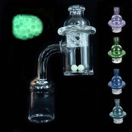 Quartz Banger nail+Spinning Carb Cap + Glow in the Dark terp pearls with 10mm 14mm 18mm Male Female joint in stock