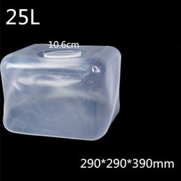 25 liter wide mouth Portable Foldable soft LDPE Water Tank for Home office travel water storage container 211013