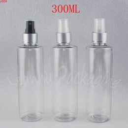 300ML Transparent Plastic Bottle With Silver Spray Pump , 300CC Toner / Makeup Water Sub-bottling Empty Cosmetic Containergoods