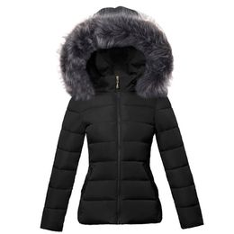 Fake fur Parkas Women Winter Coat Cotton Jacket s Outwear for Hooded Female 211216