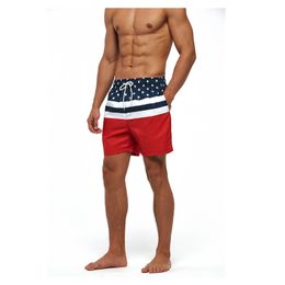 Mens Fitness Beach Shorts Fashion Trend Breathable Middle Waist Swimwear Boxer Summer Male New Casual Plus Size Thin Sports Surf Short Pants