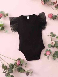 Baby Dobby Mesh Butterfly Sleeve Bodysuit SHE