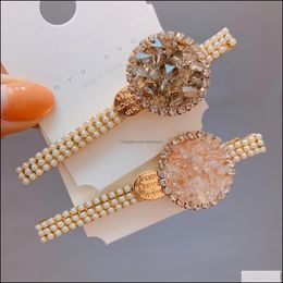 Hair Clips & Barrettes Jewelry S896 Fashion Crystal Acrylic Hairpin Barrette Clip Dukbill Toothed Pin Lady Drop Delivery 2021 Rnqap