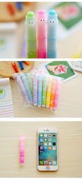 500pcs Highlighters 12 Pack/lot Kawaii Dog Highlighter Cute 6 Colors Drawing Painting Art Marker Pen School Supplies Stationery Gift