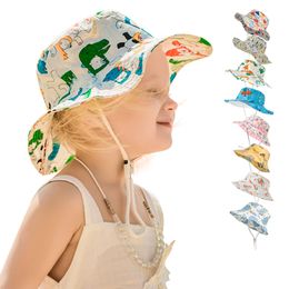 Designer Kids Bucket Bonés Bebê Meninos Meninas Dos Desenhos Animados Impressão Dos Desenhos Animados Chapéu De Pesca Rápida Chapéu De Algodão Sol Hat Respirável Verão Beach Chapéu