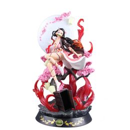 31cm Anime Demon Slayer Kimetsu no Yaiba Kamado Nezuko PVC Action Figure Toy GK My Girl Statue Adult Collectible Model Doll Gift Q0621