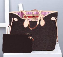 lattice Medium 2pcs set Top quality pu Shoulder Bags Women Shopping handbags ladies Waist lady clutch purse composite Bag
