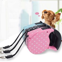 -New Polka Dot Design Prodotti per animali domestici portatili ABS Durevole 5 metri Automatic Retract Dog Walking Accessori per guinzaglio