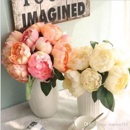 6 Heads Artificial Rose Peony Silk Flower Bouquet Festival Valentines Day Anniversary Gift Wedding Home Table Arrangements Decoration YL0234