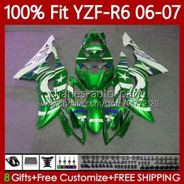OEM Motorycycle Body For YAMAHA YZF R 6 600 CC YZF600 YZF-R6 06-07 Bodywork Metal green 98No.124 YZF R6 2006 2007 YZF-600 600CC YZFR6 06 07 Injection mold Fairing 100% Fit